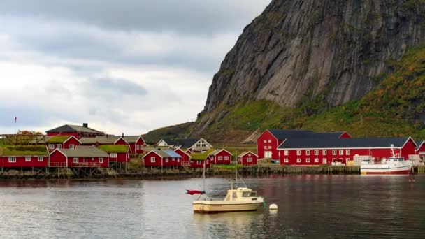 Reine timelaspe Lofoten Adaları, Norveç — Stok video