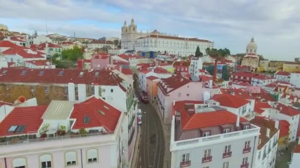 Lissabon från himlen — Stockvideo