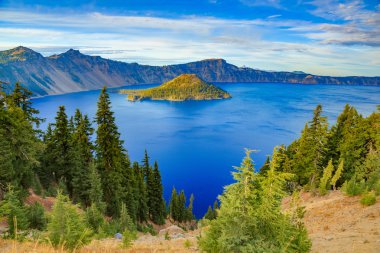 Crater lake view clipart
