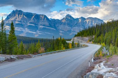 Icefields Parkway sunset view clipart