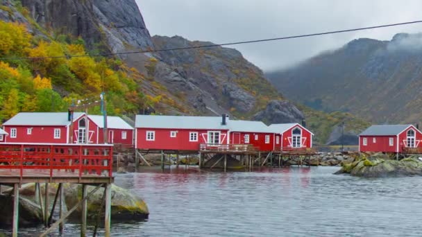 Fishing village in Lofoten Islands, Norway — Stock Video