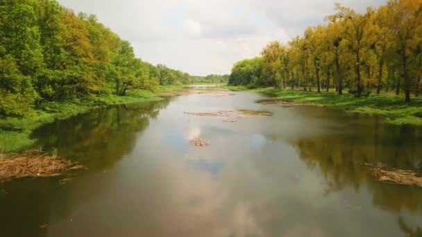 Flug Ueber Eine Flusslandschaft — Αρχείο Βίντεο