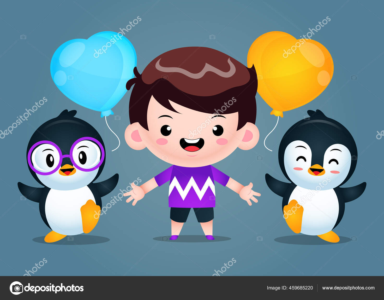 Vektor Ilustrasi Grafis Cute Boy Penguins Illustration Sempurna Untuk Sampul Stok Vektor VanStudio 459685220