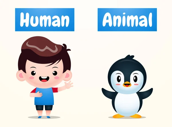 Illustration Vector Graphic Human Animal Vector Illustration Perfect Children Book — Stock Vector