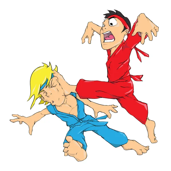 Combattimento di karate — Vettoriale Stock