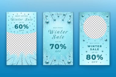 Kış Noel indirimi Instagram hikayeleri koleksiyonu