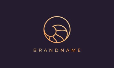 Deniz dalgası ve altın renginde daire çizerek