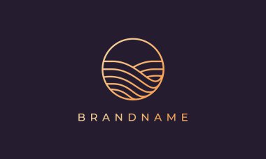 Okyanus dalgası ve altın renginde daireler çizerek