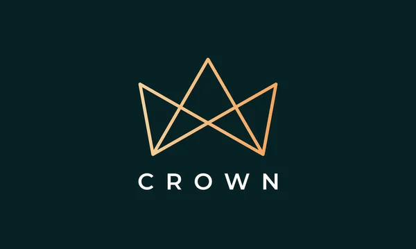 Luxury Gold Royal Crown Logo Minimalist Modern Style — Stock Vector