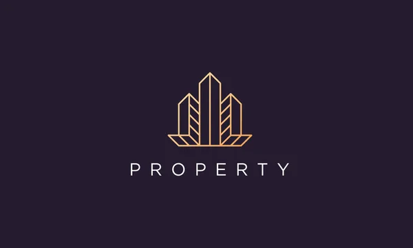 Design Logotipo Luxo Elegante Para Agente Imobiliário Estilo Simples Moderno — Vetor de Stock