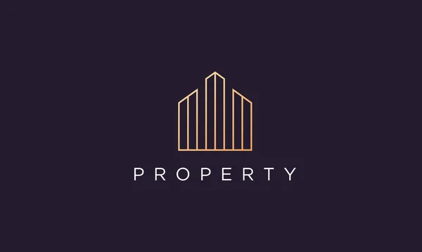 Шаблон Логотипа Роскошной Стильной Компании Недвижимости Профессиональным Современным Стилем — стоковый вектор
