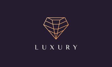 Kristal logo basit ve modern şekilli lüks konsept