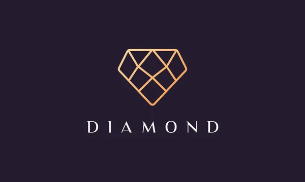 Glamor Diamond Logo Simple Modern Concept — Stock Vector