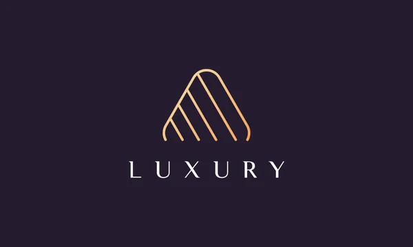 Logotipo Triângulo Linha Abstrata Estilo Moderno Luxuoso —  Vetores de Stock