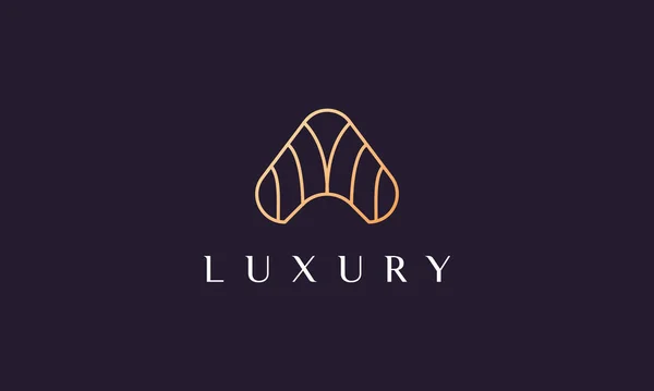 Lettre Abstraite Logo Ligne Dans Style Moderne Luxueux — Image vectorielle