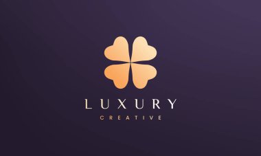 Yonca yaprağı logosu kavramı soyut ve modern tarzda