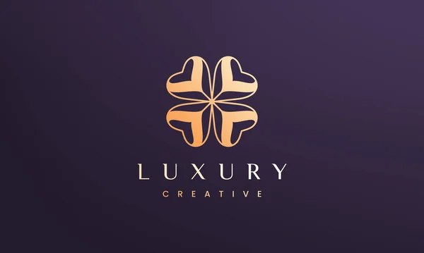 Clover Leaf Logo Concept Abstract Luxury Style — Stock Vector