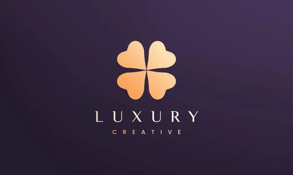 Clover Leaf Logo Concept Con Stile Astratto Moderno — Vettoriale Stock