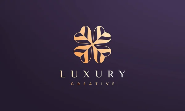 Logo Koniczyny Abstrakcyjnym Luksusowym Stylem — Wektor stockowy