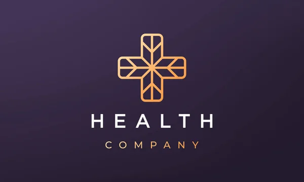 Çapraz Sağlık Logosu Kavramı Modern Minimal Tarzda — Stok Vektör