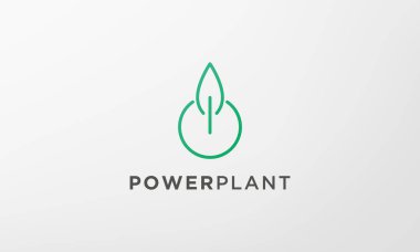 Yeşil yaprak fabrikası logosu modern ve minimalist şekildedir.