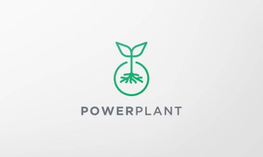 Yeşil yaprak fabrikası logosu modern ve minimalist şekildedir.