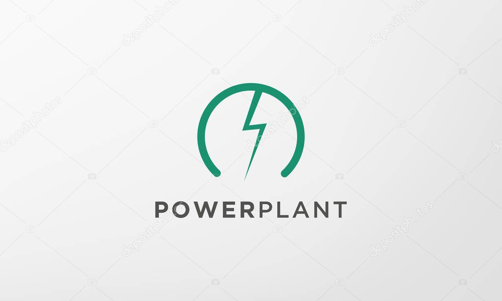 Simple power lightning logo in modern style