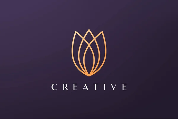 Logo Fleur Luxe Feuille Forme Simple Avec Style Moderne — Image vectorielle