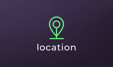 Basit logo logosu. soyut hedef konum simgesi, rota yönü sembol tasarımı