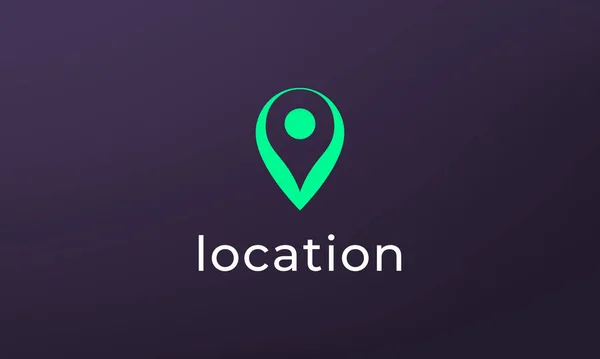 Eenvoudige Pin Positie Logo Abstracte Bestemming Locatie Icoon Route Richting — Stockvector