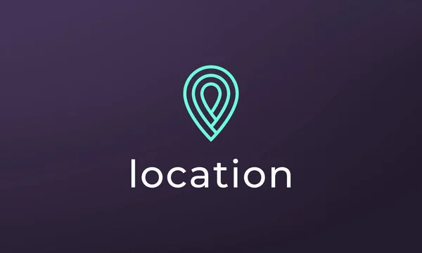 Simple Pin Position Logo Abstract Destination Location Icon Route Direction — Stock Vector
