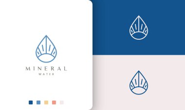 su ya da mineral logosu mono çizgisinde ve benzersiz şekilde