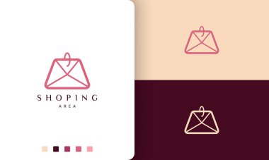 shopping bag logo with simple and modern style