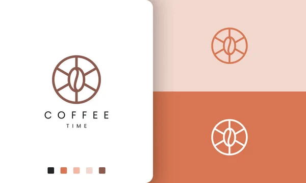Kreis Kaffee Logo Moderner Und Einfacher Form — Stockvektor