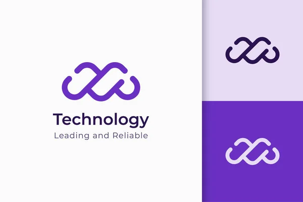 Разработка Логотип Программного Обеспечения Абстрактным Буквой Представляют Технологии — стоковый вектор
