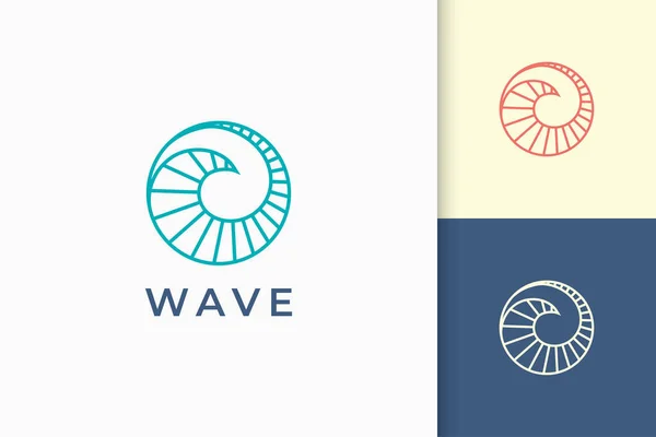 Surf Swim Logo Represent Nautical Beach Wave Sea Shape — Stock Vector