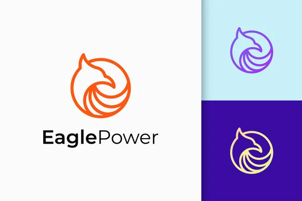 Kuş Kartal Logosu Teknoloji Şirketi Için Güç Özgürlüğün Sembolü — Stok Vektör