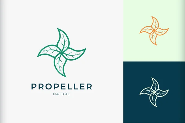 Leaf Propeller Logo Health Medicine Brand — Stock Vector