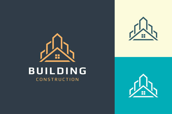 Home or building logo in modern shape for real estate business