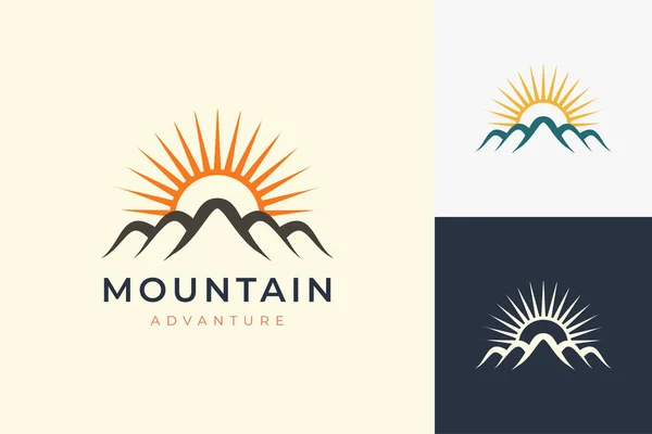 Wander Oder Kletter Logo Vorlage Moderner Form Mit Berg Und — Stockvektor