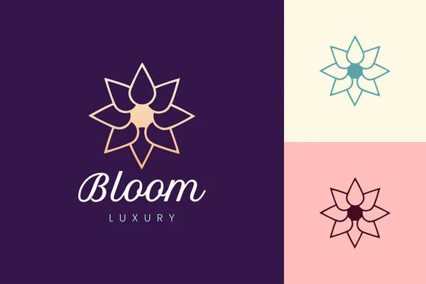 Шаблон Логотипа Красоты Роскошной Цветочной Форме — стоковый вектор