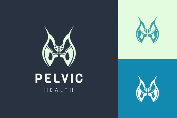 Pelvic Orgel Logo Voor Behandeling Therapie Logo Template — Stockvector