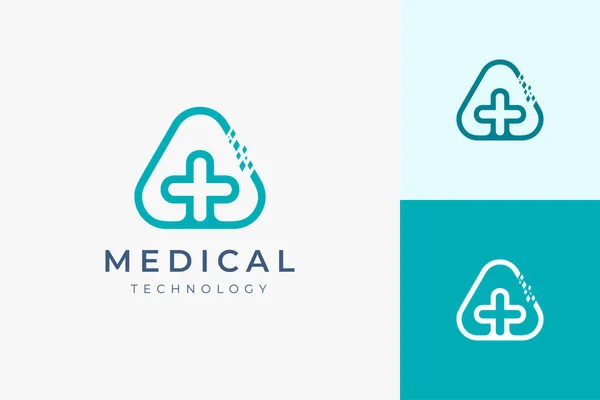 Logo Tecnología Médica Forma Moderna — Archivo Imágenes Vectoriales