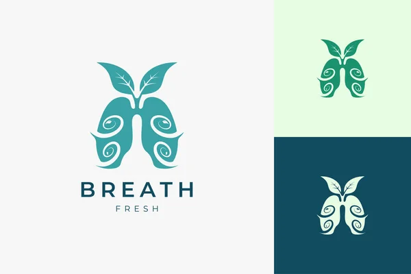 Lung Logo Breath Treatment Therapy — Stock Vector