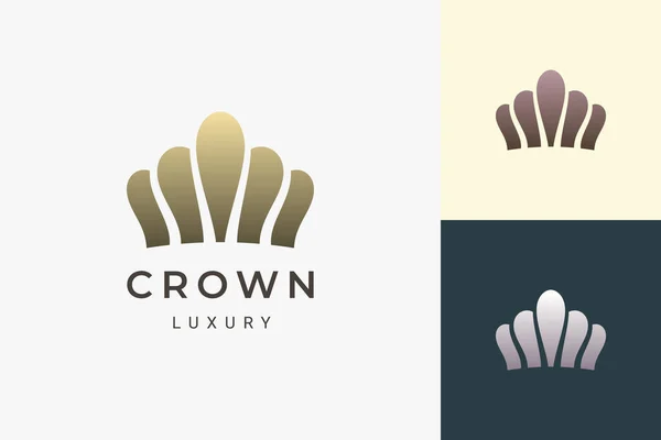 Logotipo Coroa Forma Luxo Limpo Representam Rei Rainha —  Vetores de Stock