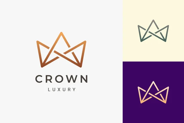 Logotipo Coroa Forma Luxo Limpo Para Negócios Beleza Jóias —  Vetores de Stock
