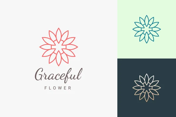 Logo Salón Cuidado Belleza Forma Flor Lujo Femenina — Vector de stock