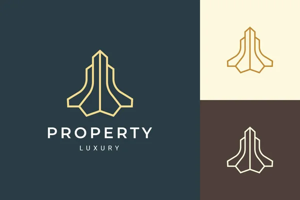 Logo Del Apartamento Resort Forma Simple Limpia — Archivo Imágenes Vectoriales