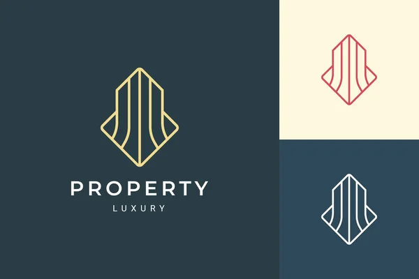 Logotipo Imóvel Apartamento Forma Luxo Futurista —  Vetores de Stock