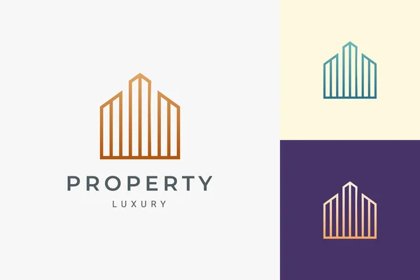 Home Resort Logo Luxury Style Real Estate Business — Stock Vector